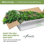 NatraHedge Artificial Kauai Living Wall Vertical Garden for Outdoor Hedge Installments or Indoor Decor (5 Pack) 28 SQF