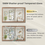 72x36 Inch Bathroom Mirror for Wall, Anti-Rust Walnut Wood Grain Metal Framed Bathroom Mirrors for Over Sink,Rectangler Mirrors for Bathroom Vanity, Farmhouse, Bedroom, Living Room, Entryway Decor