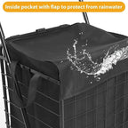 Folding Shopping Cart for Groceries, Grocery Cart with Waterproof Liner and 360° Swiveling Wheels Collapsible Shopping Carts for Condo Laundry Transport Trip