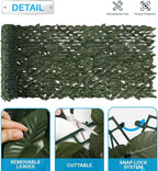 Patio Paradise 6'x8'-9Pc Faux Ivy Fence Privacy Screen Artificial Greenery Wall Backdrop,Fake Grass Wall Panels for Outside Apartment Balcony,Vine Leaf Decor for Outdoor Patio Chain Link