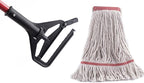 Matthew Cleaning Commercial Quick-Change Iron Mop Handle for Floor Cleaning Heavy Duty Mop Head Replacement Holder 60inch w/Plastic Gripper for Rags Side Gate Wet Mop Handles 12 Packs