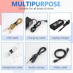 60x Cable Management Ties, Cord Wraps Black 6 Inches, Reusable Tidy Wire Ties for Cords, PC, TV, Computer & Desk