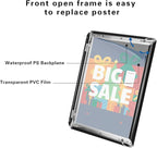 8.5x11 Inch Adjustable Sign Holder Poster Stand, Heavy Duty Floor Sign Stand with Aluminum Snap Open Frame for Vertical and Horizontal Sign Displayed(Black)