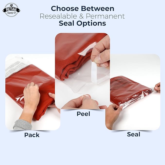 Poly Bags 10x13" - Suffocation Warning - Extra Strong Seal - 200 Pack - Polybags 10x13 - Retail Supply Co
