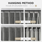 Joydeco Pinch Pleated Curtains - 100% Blackout for Bedroom, Light Grey Linen Curtains 40" W x 96" L, Thermal Insulated 2 Panels Light Blocking Drapes, Back Tabs for Living Room