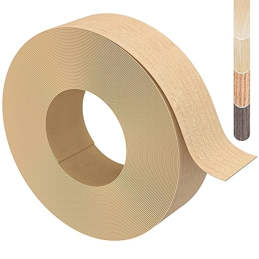 Maple Edge Banding, 2 inch x 100ft roll of Wood Edge Banding Pre-glued Flexible, Veneer Tape Banding for Cabinet Repair Furniture