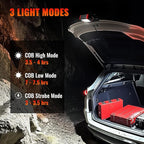 LED Rechargeable Work Light with Clamp, 2Pack 2100LM COB Magnetic Clip on Worklight 270° Rotating with Mobile Charger, Portable Clamp Work Light for Boats, Car Repairing, Job Site Lighting
