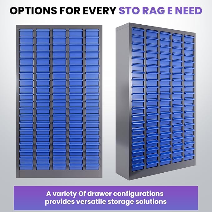 100 Drawers Alloy Steel Nut and Bolt Organizer, Parts Cabinet with Adjustable Shelves and Label Stickers, Bolt Organizer for Nuts Bolts Parts Screws Small Items (100 Drawers)