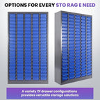 100 Drawers Alloy Steel Nut and Bolt Organizer, Parts Cabinet with Adjustable Shelves and Label Stickers, Bolt Organizer for Nuts Bolts Parts Screws Small Items (100 Drawers)