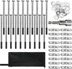 15 Pack Screw in Tent Stakes Heavy Duty,8 ’’ Ground Anchors Screw in,Metal Stakes with Hex Head Driver and Sturdy Storage Bag. (15)