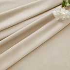 MIULEE Velvet Curtains 96 Inches Long 2 Panels Set for Bedroom, Pinch Pleat Back Tab Thermal Insulated Living Room Darkening Drapes Pleated Blackout Floor to Ceiling Curtains with Hooks, Beige