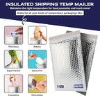 200-Pack Insulated Silver Thermal Bubble Mailers 6.5 x 11 - Waterproof Metallic Foil Self-Sealing Padded Envelopes for Cold Shipping, Perishables, Food, Cosmetics, Pharmaceuticals