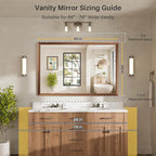 60x40 Inch Bathroom Mirror for Wall, Anti-Rust Walnut Wood Grain Metal Framed Bathroom Mirrors for Over Sink,Rectangler Mirrors for Bathroom Vanity, Farmhouse, Bedroom, Living Room, Entryway Decor