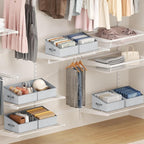 DIMJ Closet Storage Bins 6 Pack - Fabric Storage Baskets for Shelves, Collapsible Clothes Organizers with Handles, Trapezoid Shelf Organization Storage Cubes for Purse, Toys, Books, Towel, Socks