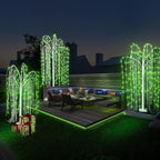Lamerge 3pcs Lighted Willow Tree Decorations,4FT+5FT+6FT Colorful Birch Tree RGB LED Trees with Remote,Weeping Willow Tree Indoor/Outdoor Lighted Christmas Tree Decorations for Yard