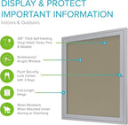 Ghent 36"x24" 1-Door Outdoor Enclosed Vinyl Bulletin Board, Shatter Resistant, with Lock, Satin Aluminum Frame - Caramel, Made in the USA (PA13624VX-181)