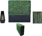 Artificial Boxwood Hedge Wall with Black Stainless Steel Base, Outdoor and Indoor Backdrop Divider Privacy Screen and Decorative Wall for Patio, Balcony, Restaurant, Various Events 48" W*12" D*96" H