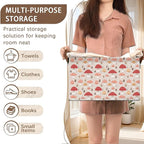 Red Mushroom Storage Basket Large 17x11.5x10.5 Inches - Collapsible Fabric Organizer Bin with Handles for Kids Room, Nursery, Toys - Foldable Decorative Hamper with Cute Mushroom Design - Single Pack