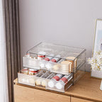 ZHIAI Stackable Storage Drawer, 2 Piece Acrylic Organiser for Cosmetics and Beauty Products, Suitable for Dressers, Bathrooms, Cabinets, Storage Rooms, Bedrooms and Home Organisers