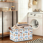 32L Large Storage Bins with Handles, Basket Organizer for Shelves, Closet, Books, Laundry & Home Decor (Cute Bear Car)