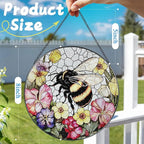Stained Glass Window Hanging, 8 Inch Bee Stained Glass Ornament, Suncatchers for Windows Hanging, Window Decor, Gift for Garden Lover, Teacher Gift, Holiday, Birthday Gifts for Women Mom and Grandma