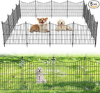 5 Panels No Dig Dog Fence Outdoor for Yard, 24 in(H) X 10 ft(L) Decorative Tall Garden Fence Animal Barrier, Rustproof Metal Wire Garden Edging and Borders, Temporary Fencing Stakes
