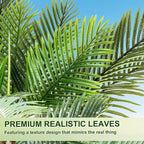 7FT Faux Palm Tree, Artificial Golden Cane Palm Tree Outdoor Indoor, Fake Tree for Home House Office Living Room Yard Patio, 2Pack