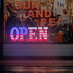 Open Signs for Business,40x14 inch USA Flag Open Sign Led for Window Wall Door w/Remote Control Bar Cafe Salon Barber Resturant Retail Store