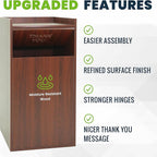 Alpine Restaurant Trash Can Cabinet - Commercial Trash Can 40 Gallon, Garbage Receptacle Indoor with Tray Holder for Restaurants, Cafeterias (Mahogany)