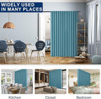 Hiasan Patio Sliding Door Room Divider Curtain Privacy Blackout Thermal Insulated Curtains with Back Tab & Rod Pocket for Bedroom Partition, Living Room Shared Office(100 x 96 Inches, Turquoise)