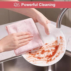 JOYMOOP Microfiber Cleaning Cloths, 11.8" x 11.8" Pink Reusable Kitchen Towels, Lint-Free Cleaning Rags, Super Absorbent Cleaning Cloths for Kitchen, Car, and Household Cleaning, 18 Packs
