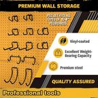 ELEAD 28-Piece Pegboard Hooks with Extension Straps, Heavy Duty Organizer Pegboard Accessories Fit for 1/4" Pegboard, Peg Board Tool Utility Hangers for Power Tool, Drill, Bag, Cord