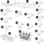 Hiltex 53108 100 Piece Metal Peg Board Hooks and Accessories Set, Pegboard Hooks Assortment, Bins & Hooks for Crafts, Organizer for Garage, Peg Board Tool Utility Hook, 1/4 Pegboard Hooks Accessories