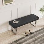 JIEXI Bedroom Bench Bed end upholstered Bench Indoor Corner Small Footstool with Metal Legs, for Kitchen entryway Dining Room and Living Room Window, Plant Bench