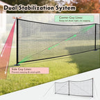 Driveway Guard Barricade Net - HDPE 5FT High 31/41FT Sizes 7.9inch Spiral Stakes 200% Anti-Tear with Middle Support Foldable Hook Prevents Kids & Toys Falling