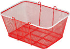 VEVOR Shopping Baskets, 12 PCS, 22L Stackable Metal Grocery Baskets with Handles, Dense Mesh Structure, Holds up to 44 lbs, Portable for Grocery, Retail, Stores, Supermarket, Bookstore, Home Use, Red
