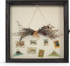 TJ.MOREE Flowers Shadow Box Display Case Large Shadow Box Frame with Glass Window Door Picture Frame Wedding Bouquet Memorabilia Medals Photos Memory Box for Keepsakes - (Rustic Black, 12 x 12 )