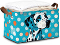 Storage Bin with Handles, Blue-Spotted Dog Cute Animal Collapsible Laundry Baskets for Books, Laundry - Use in Nursery, Closet Organizers and Storage, Blanket Basket