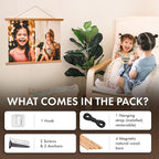 Travelization Magnetic Poster Hanger 30” Poster Frame with Strong Magnets, Complete Hanging Kit for Posters, Art, Maps, and More, Fits 30x20, 30x30, 30x40, and 30x48, Teak Wood