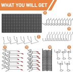 Ultrawall 4 Pack Metal Peg Board Panels with Hooks, Pegboard Wall Tool Organizer for Garage, 84pcs Peg Board with Accessories, 24"X12"