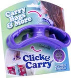 Click & Carry Grocery Bag Holder & Plastic Bag Carrier With Gel Padded Handle - Hands-Free Shopping Assistant for Multiple Bags, Paint Cans & Luggage - 100lb Capacity, As Seen on Shark Tank