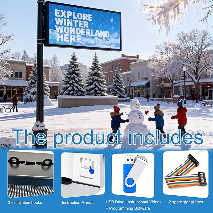 P6(40" * 17") Digital Programmable Scrolling Led Sign Scrolling Outdoor For Business message Board Display Screen Electronic Menu Board Wifi Control Word Light