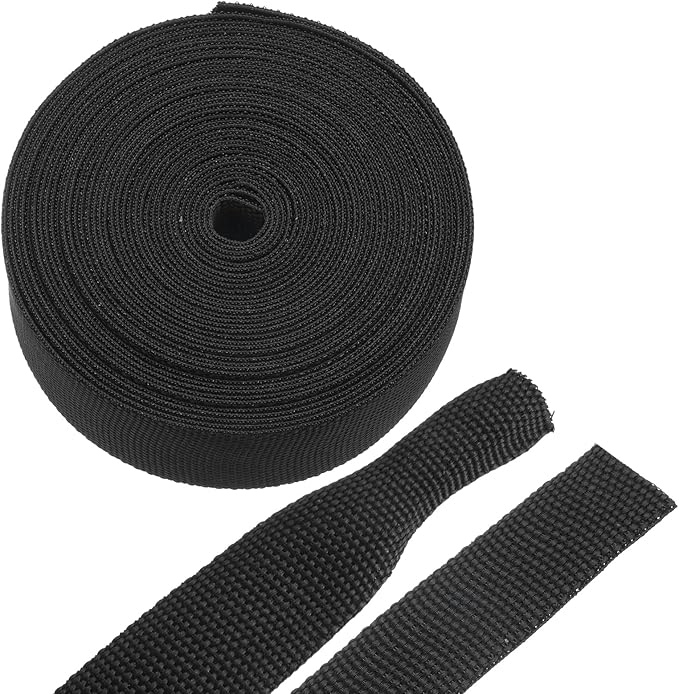 MECCANIXITY Braided Cable Sleeves Heat Shrinkable Fabric Sleeving, 7/8" 26ft Black 2:1 Ratio Heat Shrinkable Cord Protector for Harness Cable, Network Cable Protection, Cable Management