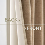 MIULEE 100% Blackout Linen Textured Curtains for Bedroom Solid Thermal Insulated Copper Brown Grommet Room Darkening Curtains & Drapes Luxury Decor for Living Room Nursery 42 x 63 Inch (2 Panels)
