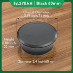2 Pcs Desk Grommet 2-3/8" / 60 mm, Desk Cord Hole Cover, Cable Grommet ABS Plastic, Desk Hole Grommet for Home & Office Pc, Detachable Adjustable Cable Cord Organizer-Black