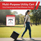 dbest products Quik Cart Pro Wheeled Rolling Crate Teacher Utility with seat Heavy Duty Collapsible Basket with Handle, Black