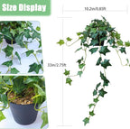 Fake English Ivy Artificial Plants - Realistic Artificial Silk Ivy Vines with Pots, Faux Plants Indoor Home Decor, Low Maintenance Hanging Plant Decoration