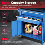 Superday Metal Tool Chest, 8 Drawer Rolling Tool Chest with Wheels, Detachable Tool Storage Cabinet with Lock for Garage, Steel Tool Cart with Liner & Hooks for Workshop, Warehouse (Blue)