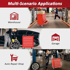 7 Drawers Rolling Tool Chest with Wheels, Portable Rolling Tool Boxes with Wheels, Tool Box Storage Cabinet with Locking System for Workshop(Red, 7 Drawers)