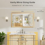 48x32 Inch Bathroom Mirror for Wall, Anti-Rust Oak Wood Grain Metal Framed Bathroom Mirrors for Over Sink,Rectangler Mirrors for Bathroom Vanity, Farmhouse, Bedroom, Living Room, Entryway Decor
